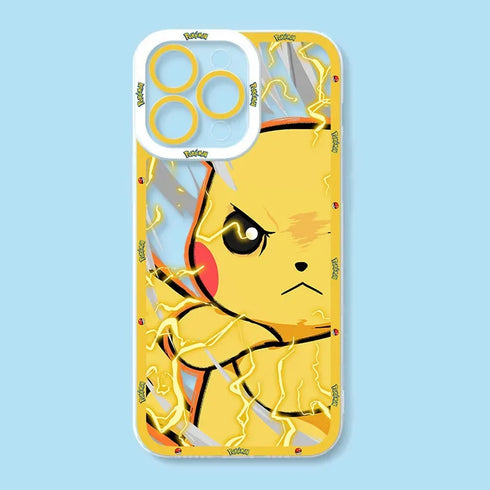 Luxury Pokemon Silicone Case for iPhone 15, 14, 13, 12, 11 Pro Max, XR, XS, X, 8, 7, SE